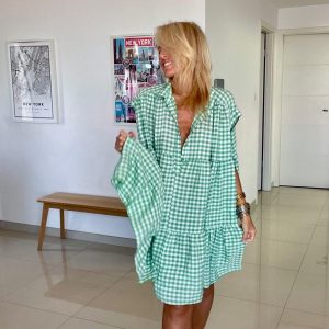 Robe babydoll verte
