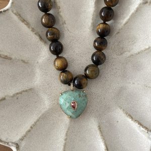 Collier turquoise heart