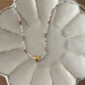Collier Silver & gold heart